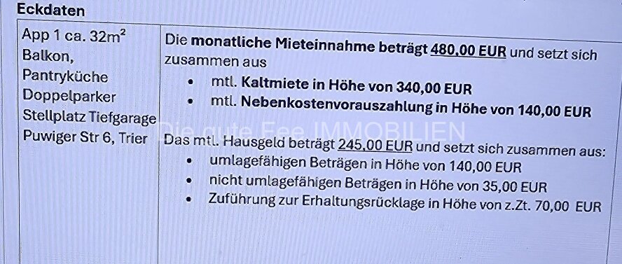  1 - Zimmer Appartement mit Balkon, in Uni Nähe, für Investoren