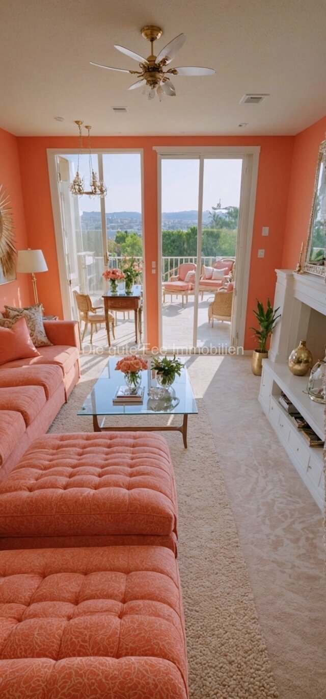 Wohnzimmer/Esszimmer mit KI eingerichtet